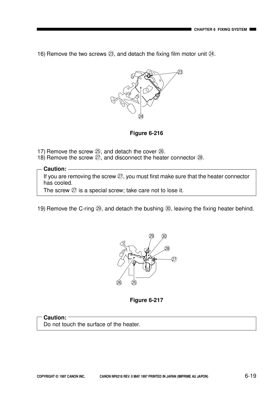 Canon FY8-13EX-000, NP6218 service manual Fixing System 