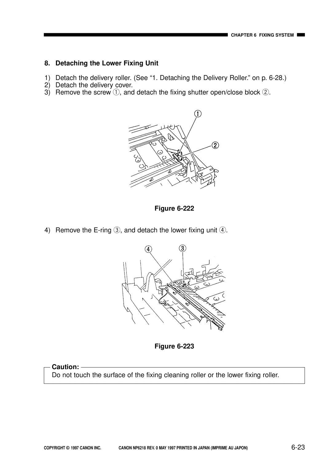 Canon FY8-13EX-000, NP6218 service manual Detaching the Lower Fixing Unit 