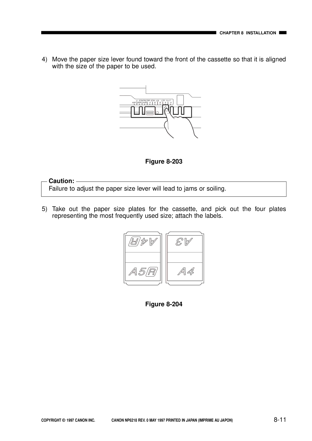 Canon FY8-13EX-000, NP6218 service manual A5 R A4 