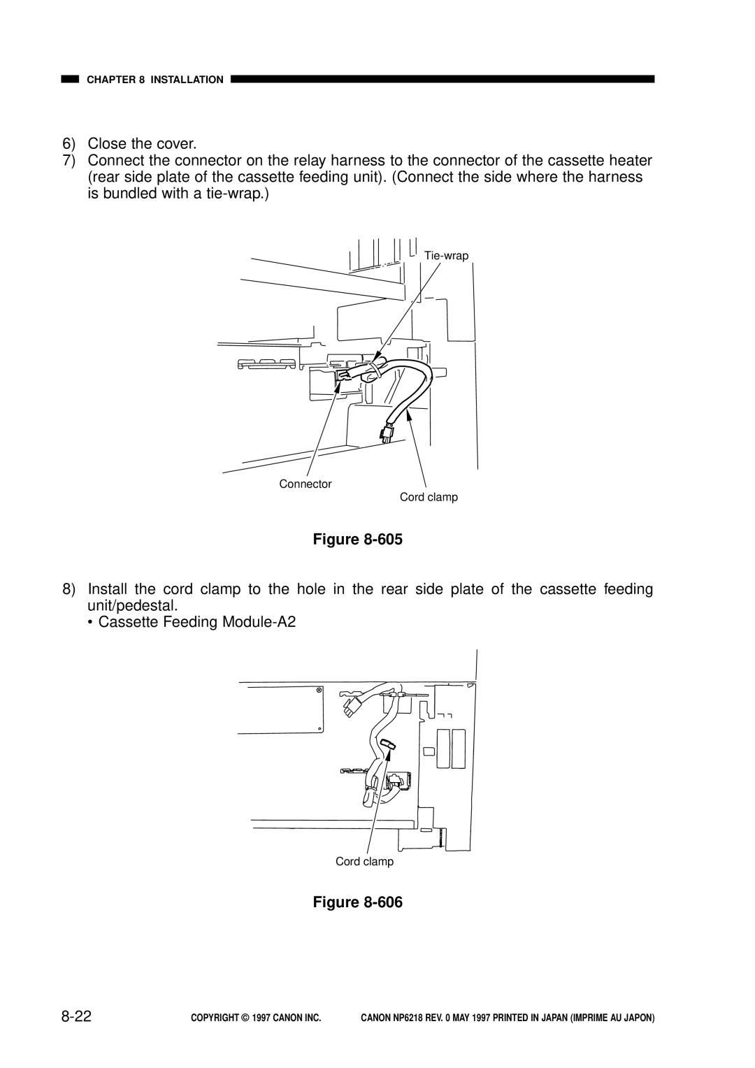 Canon NP6218, FY8-13EX-000 service manual Tie-wrap Connector Cord clamp 