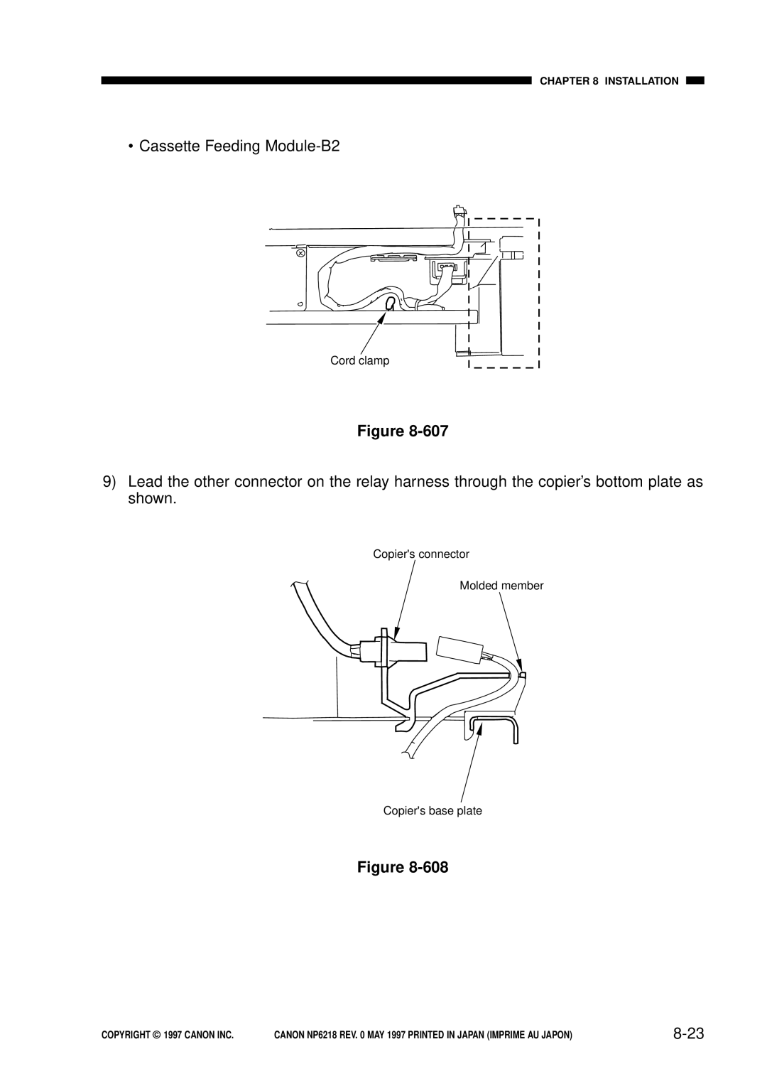 Canon FY8-13EX-000, NP6218 service manual Copiers connector Molded member Copiers base plate 