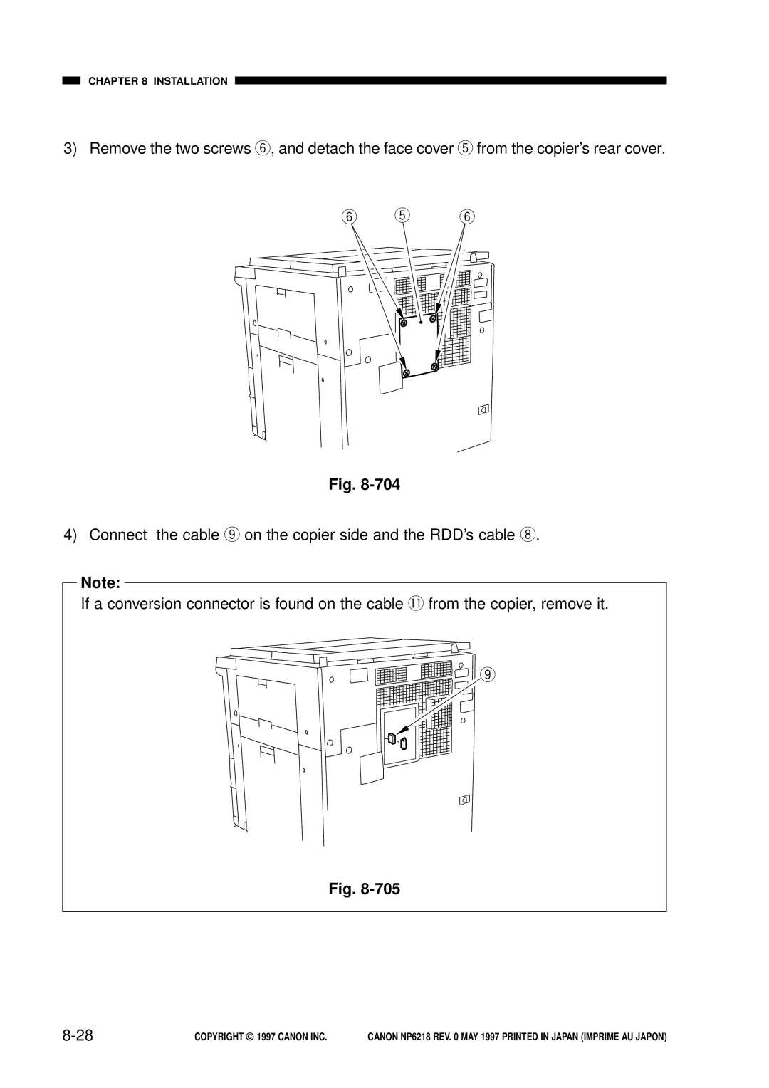 Canon NP6218, FY8-13EX-000 service manual Installation 