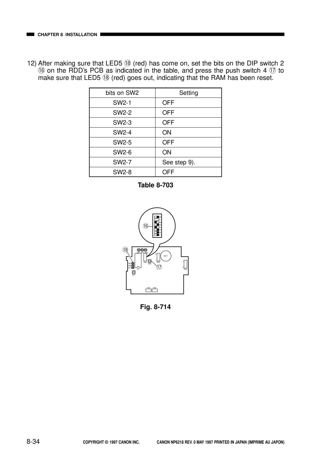 Canon NP6218, FY8-13EX-000 service manual SW2-3 