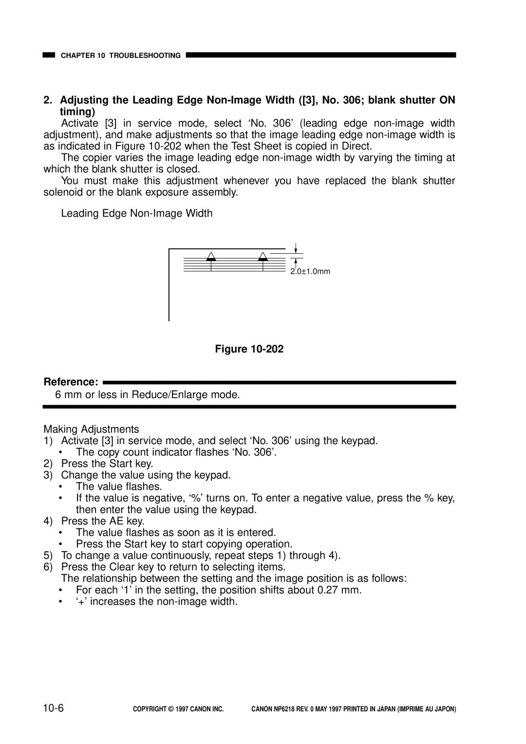 Canon NP6218, FY8-13EX-000 service manual Reference, 10-6 