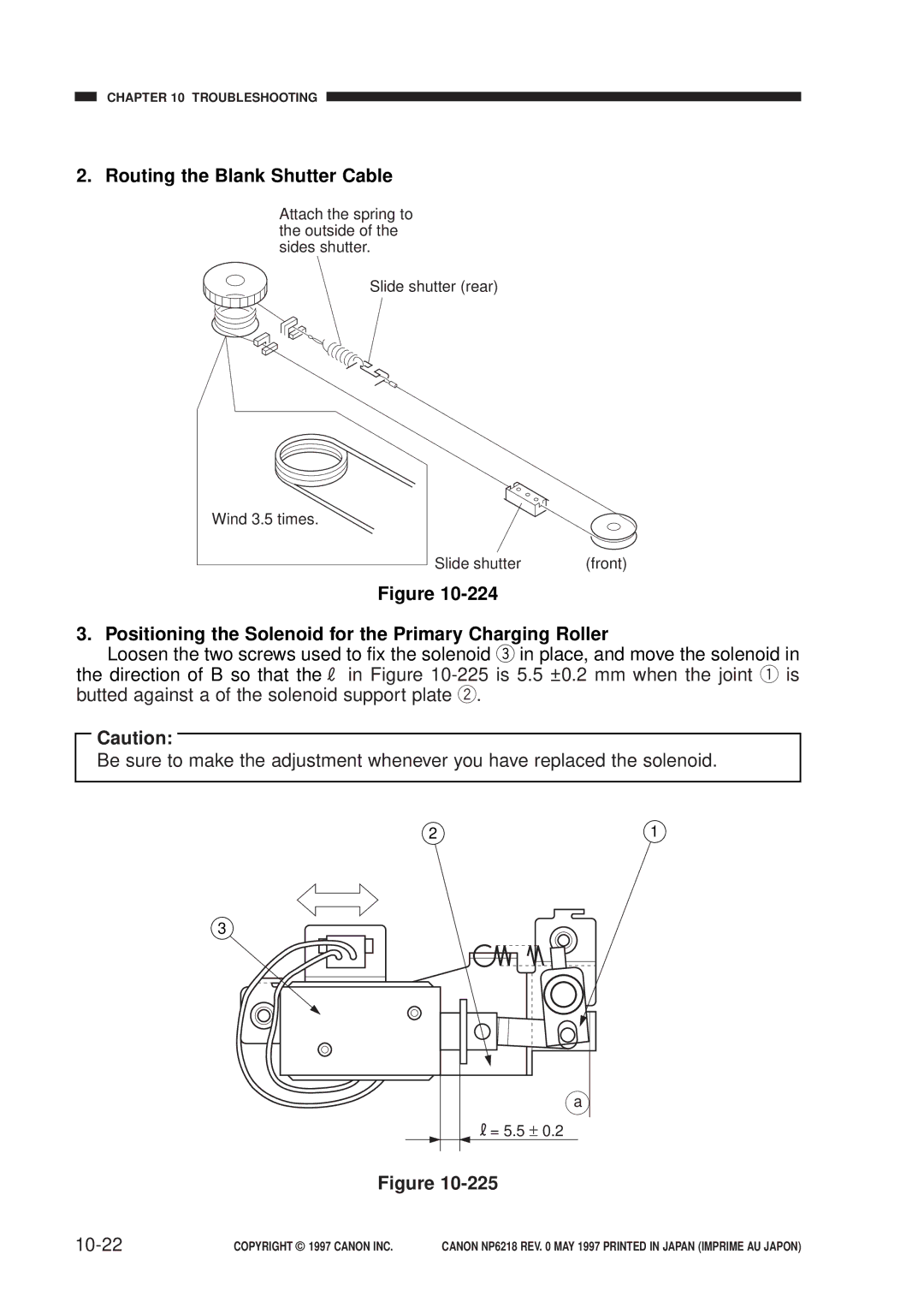 Canon NP6218, FY8-13EX-000 service manual Routing the Blank Shutter Cable, 10-22 