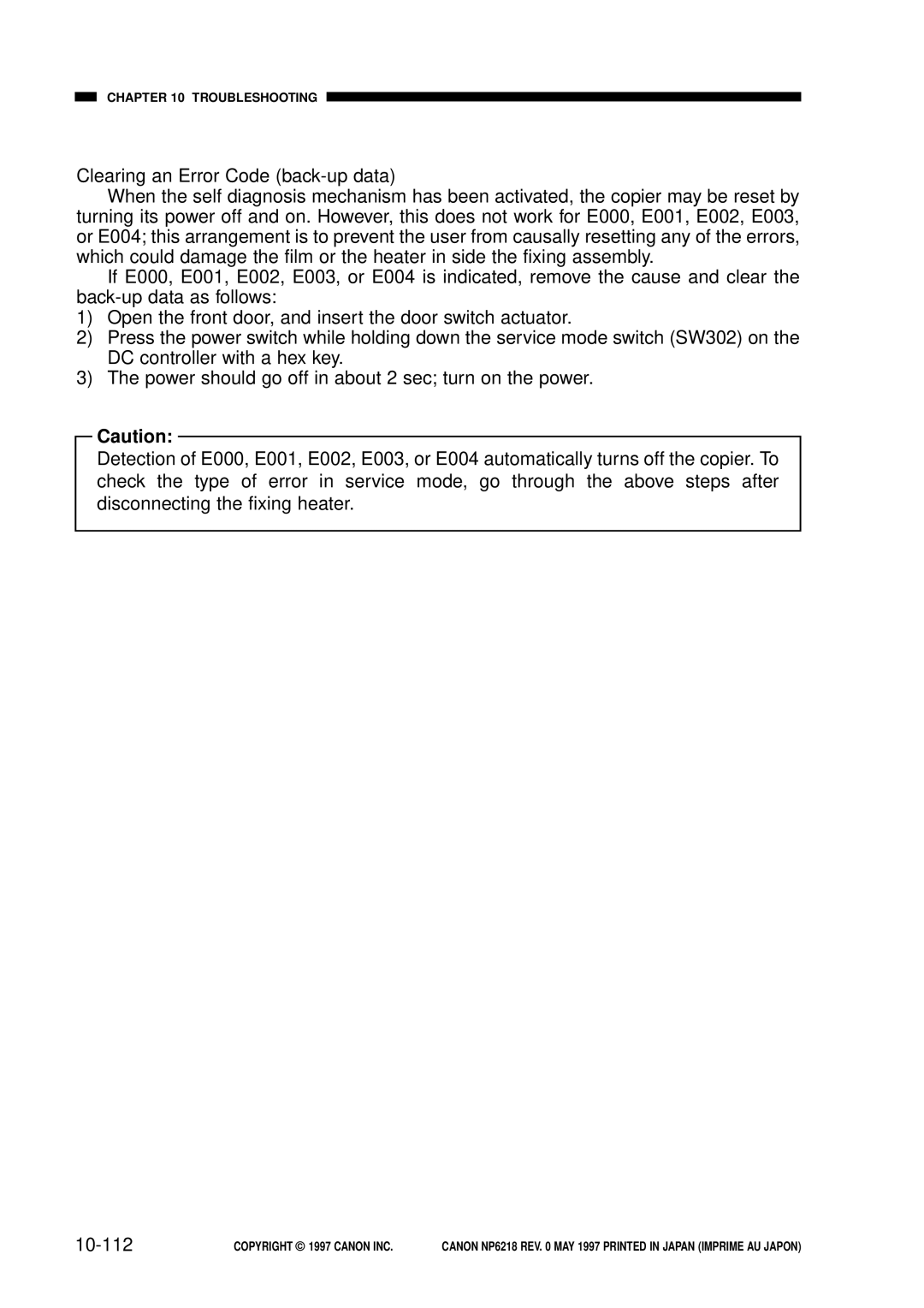 Canon NP6218, FY8-13EX-000 service manual 10-112 