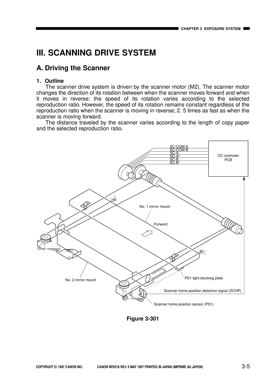 Canon NP6218, FY8-13EX-000 service manual III. Scanning Drive System, Driving the Scanner 