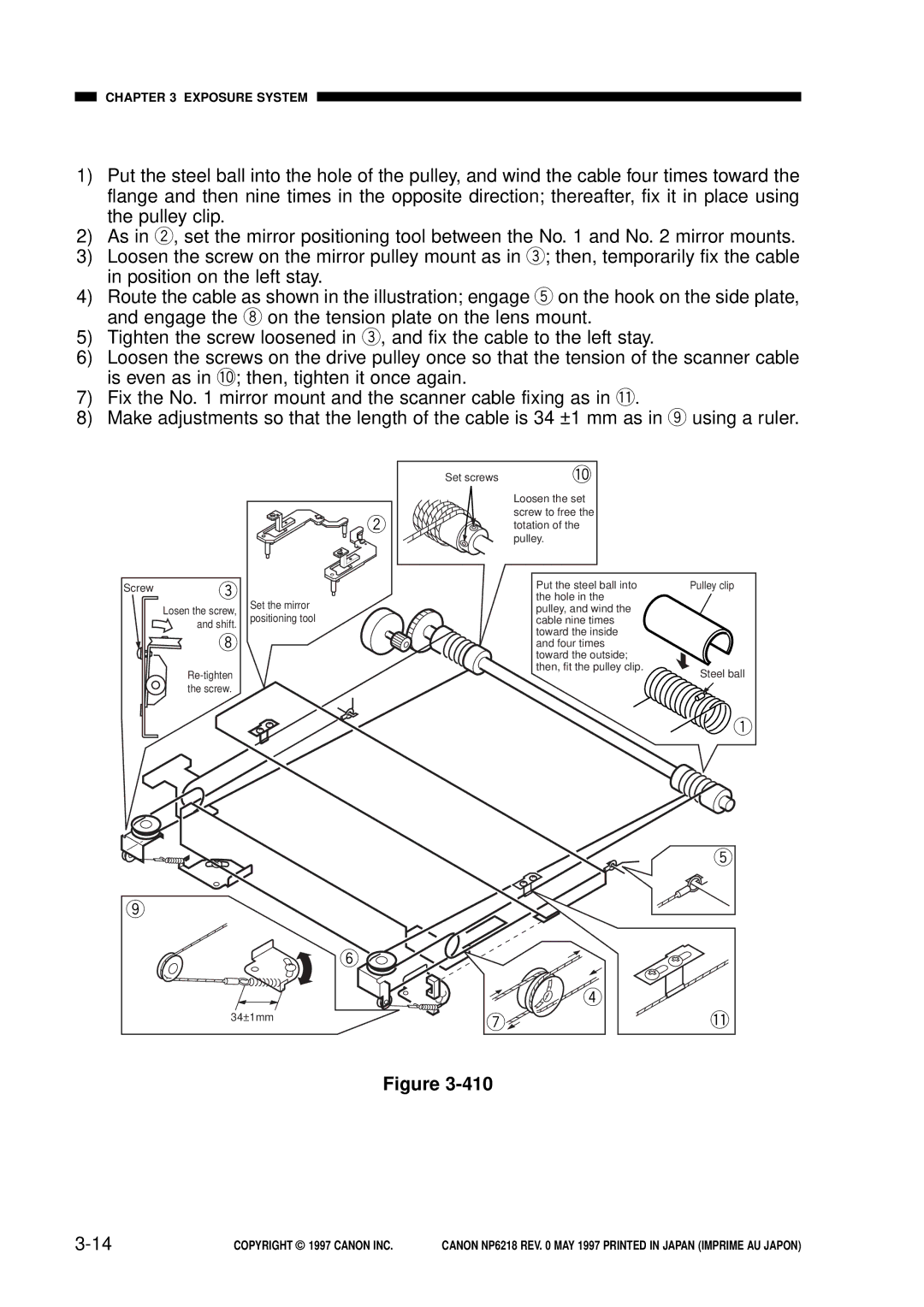 Canon FY8-13EX-000, NP6218 service manual Set screws Loosen the set Screw to free Totation Pulley 