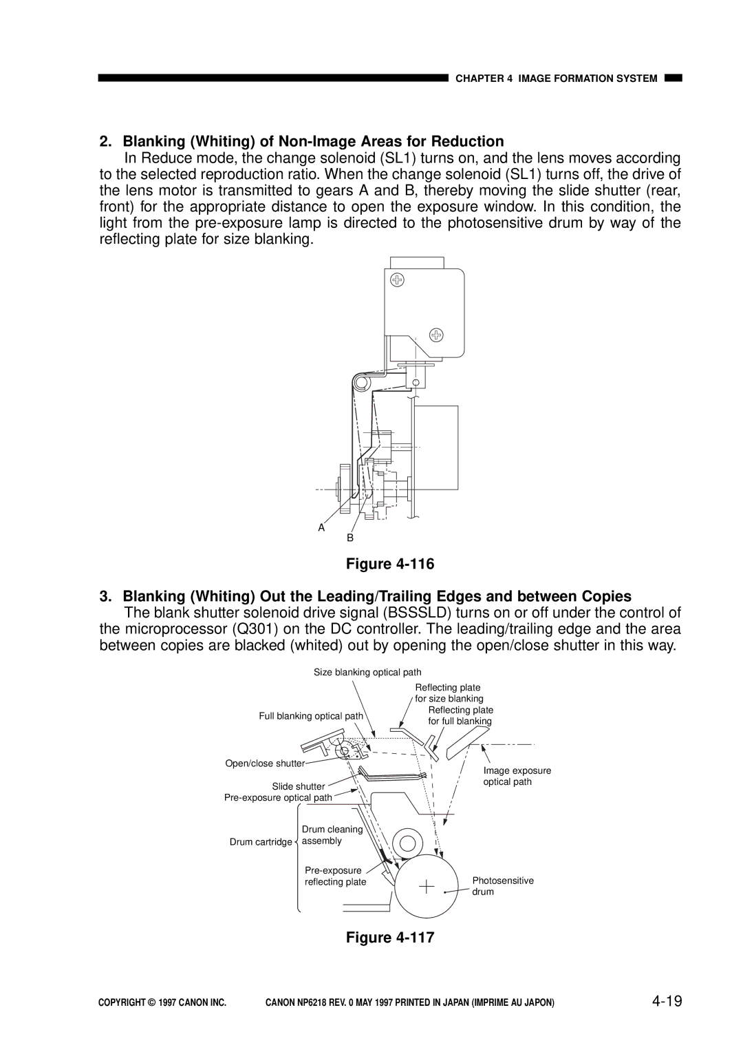 Canon FY8-13EX-000, NP6218 service manual Blanking Whiting of Non-Image Areas for Reduction 