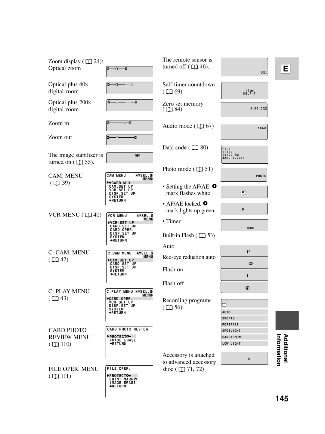 Canon Optura 100 instruction manual 145, Card Photo Review Menu 