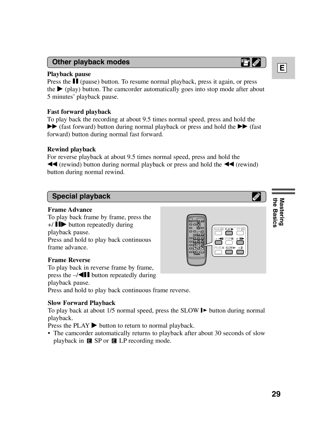 Canon Optura 100 instruction manual Other playback modes, Special playback 