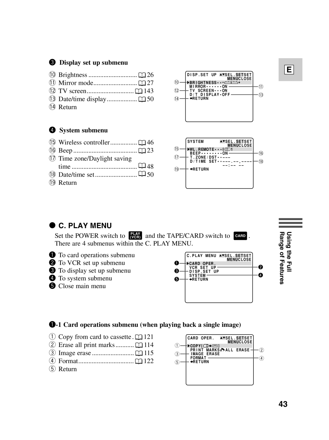 Canon Optura 100 instruction manual To card operations submenu, Card operations submenu when playing back a single image 