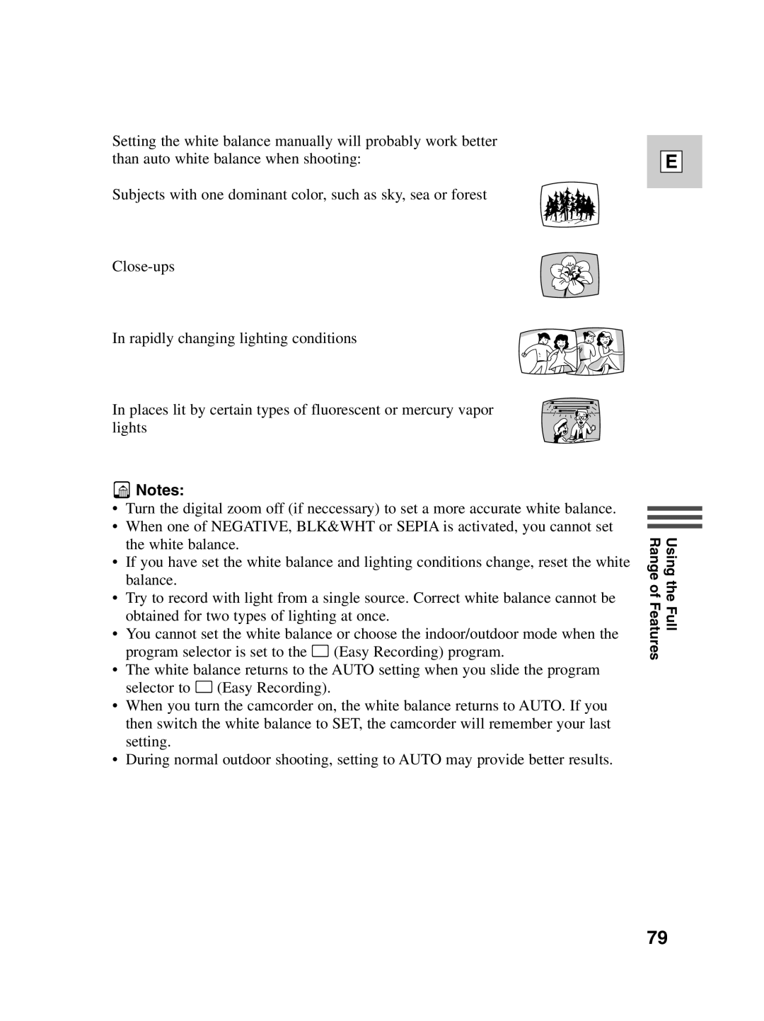 Canon Optura 100 instruction manual Using the Full Range of Features 