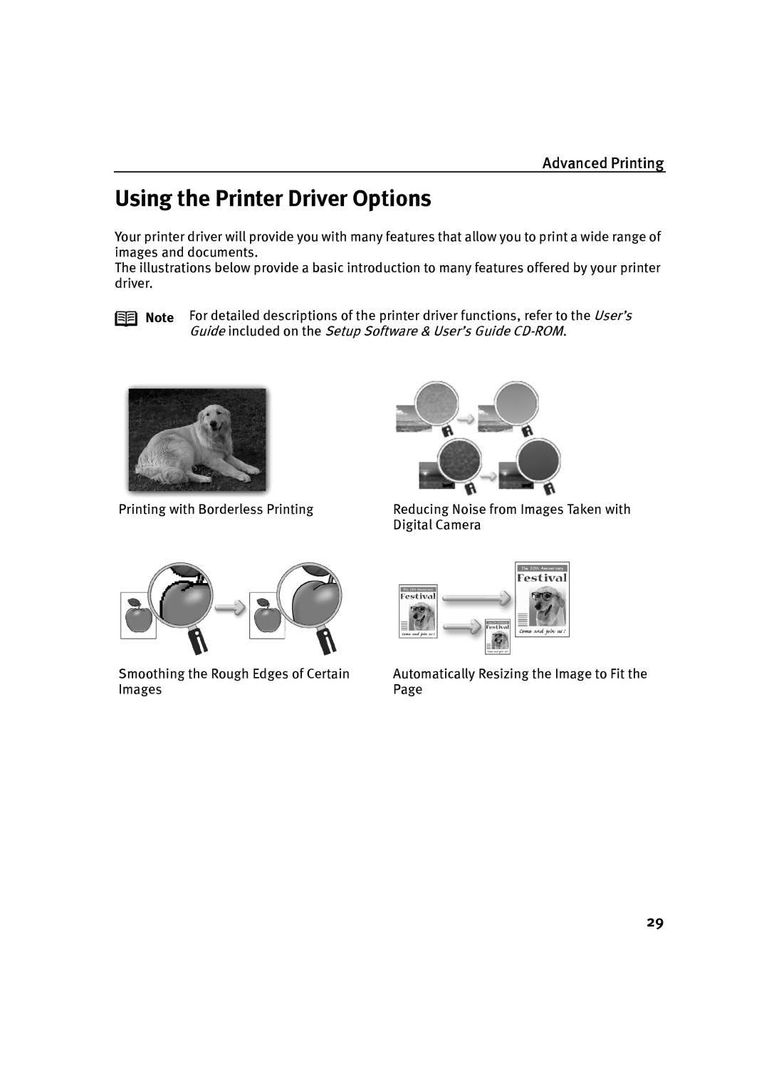 Canon P-I9900-QSG-1203 quick start Using the Printer Driver Options 