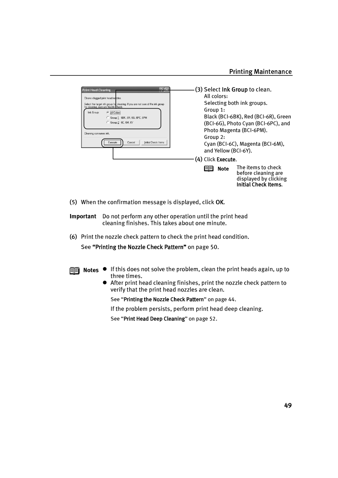 Canon P-I9900-QSG-1203 quick start If the problem persists, perform print head deep cleaning 