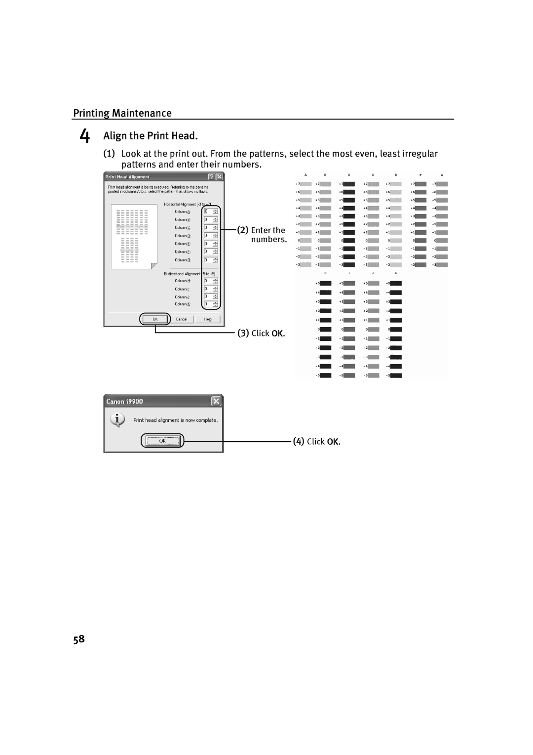 Canon P-I9900-QSG-1203 quick start Printing Maintenance Align the Print Head 