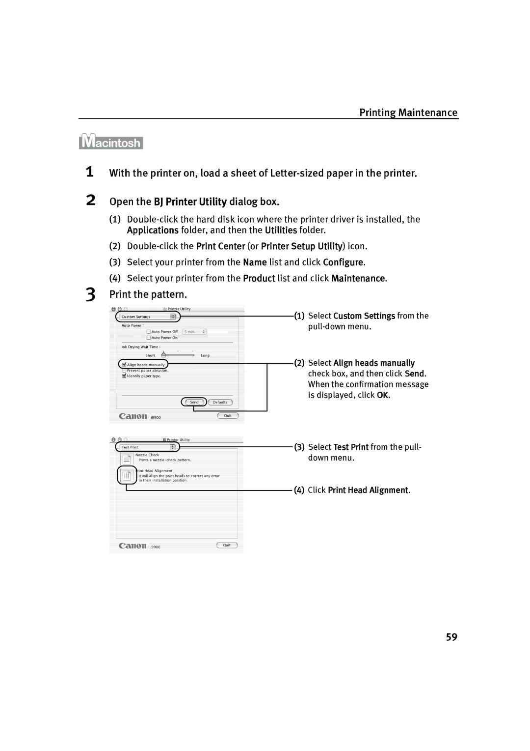 Canon P-I9900-QSG-1203 quick start Select Custom Settings from the pull-down menu 