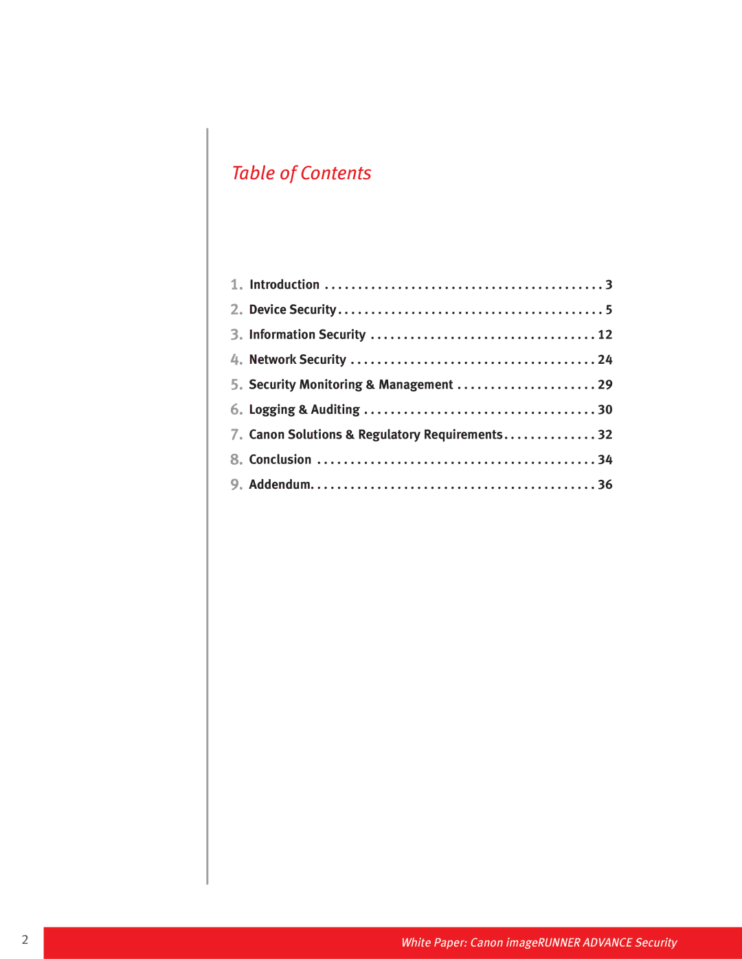 Canon Paper Shredder specifications Table of Contents 