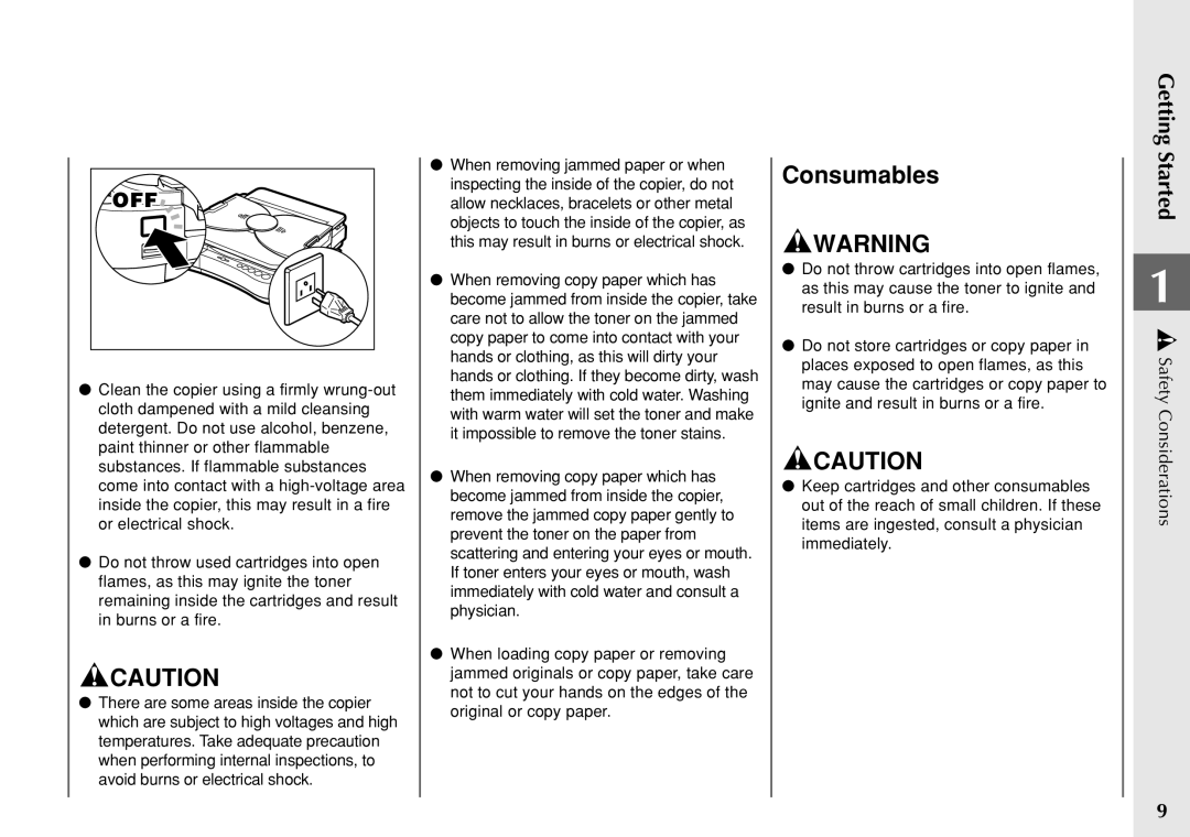 Canon PC 140 manual Consumables 