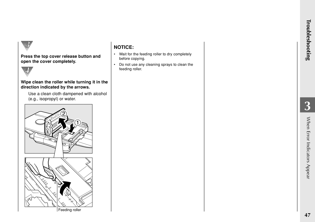 Canon PC 140 manual Troubleshooting 