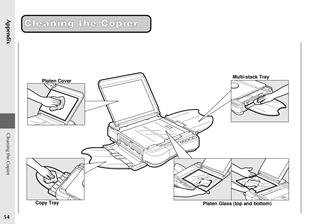 Canon PC 140 manual Cleaning the Copier 