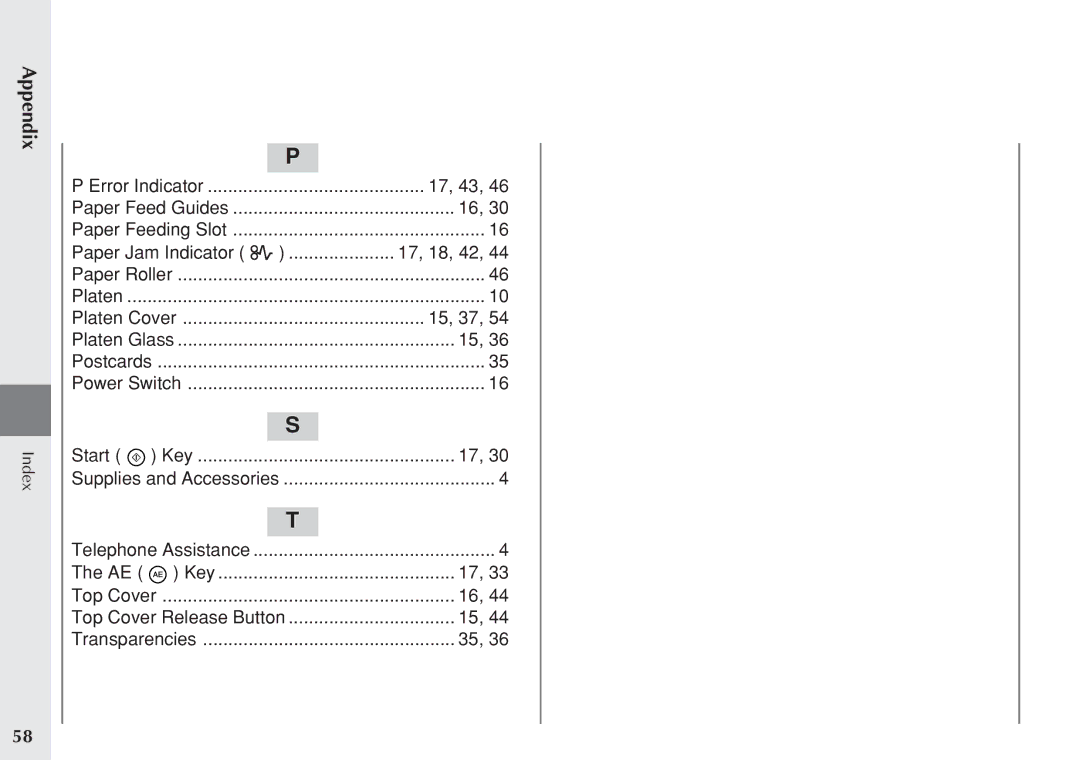 Canon PC 140 manual 17, 43 