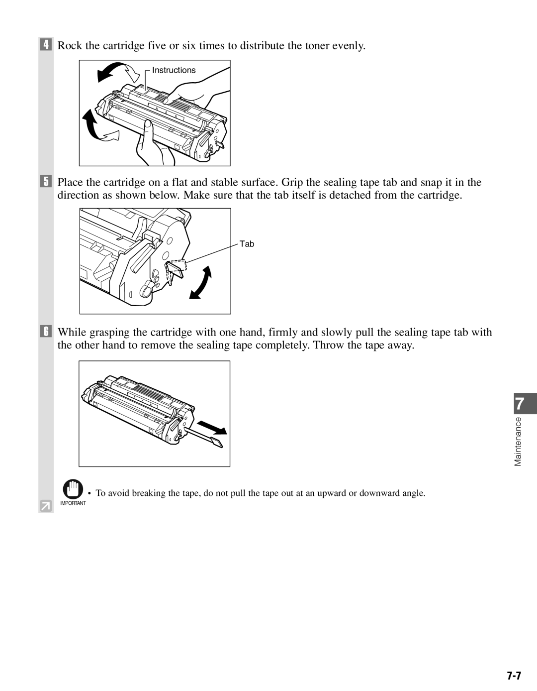 Canon PC-D340, PC-D320 manual Tab 