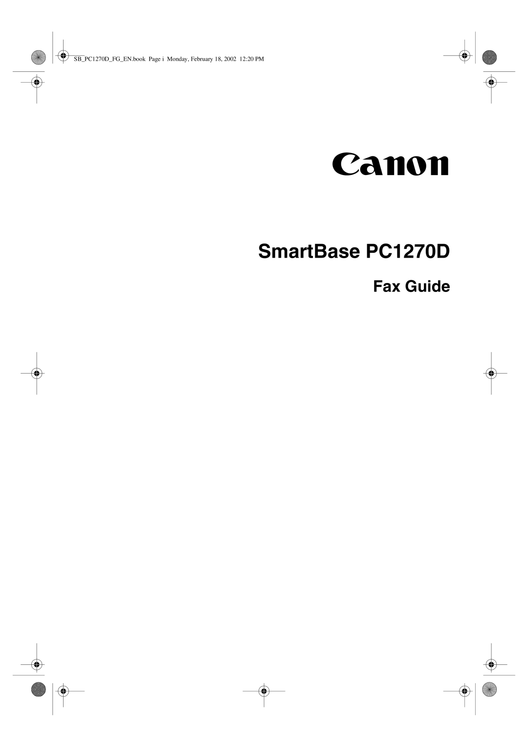 Canon PC1270D manual Canon 