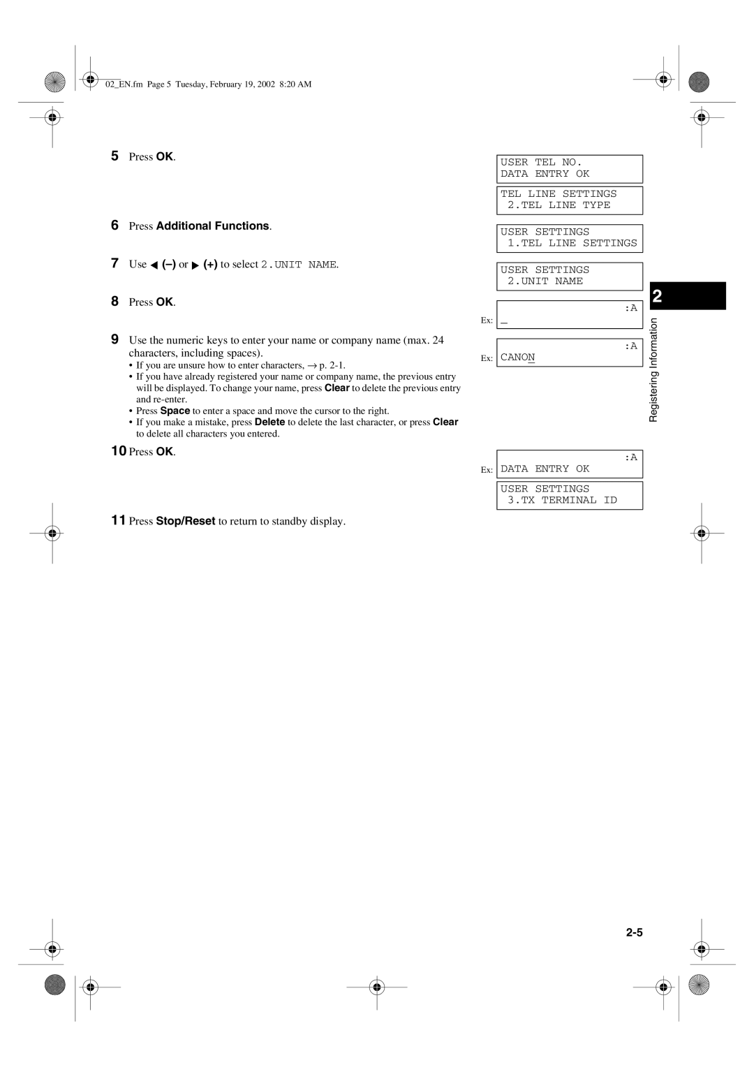 Canon PC1270D manual Press OK 