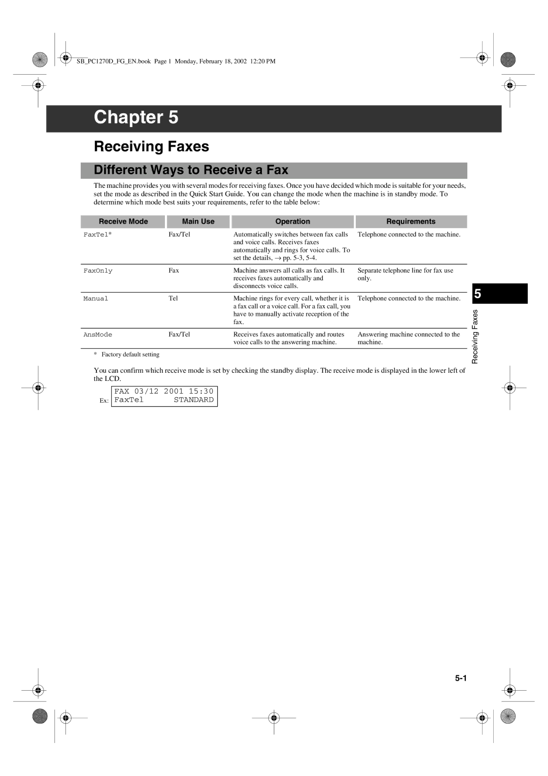 Canon PC1270D manual Receiving Faxes, Different Ways to Receive a Fax 