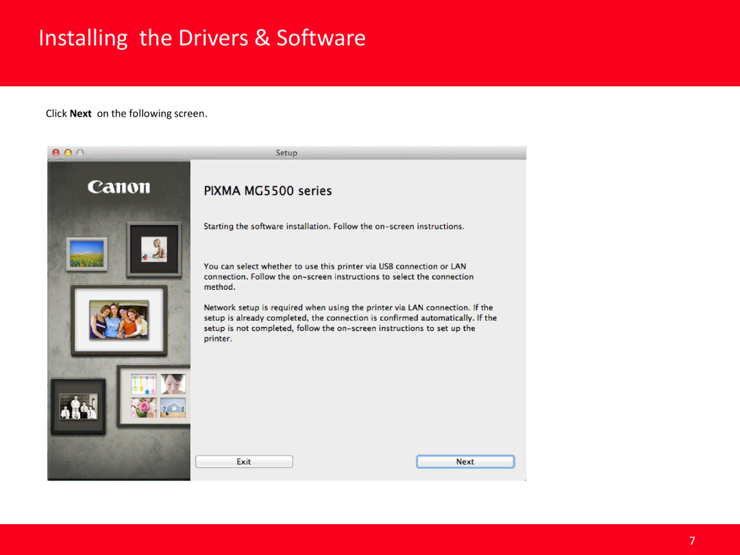 Canon PIXMA MG5520 manual Click Next on the following screen 