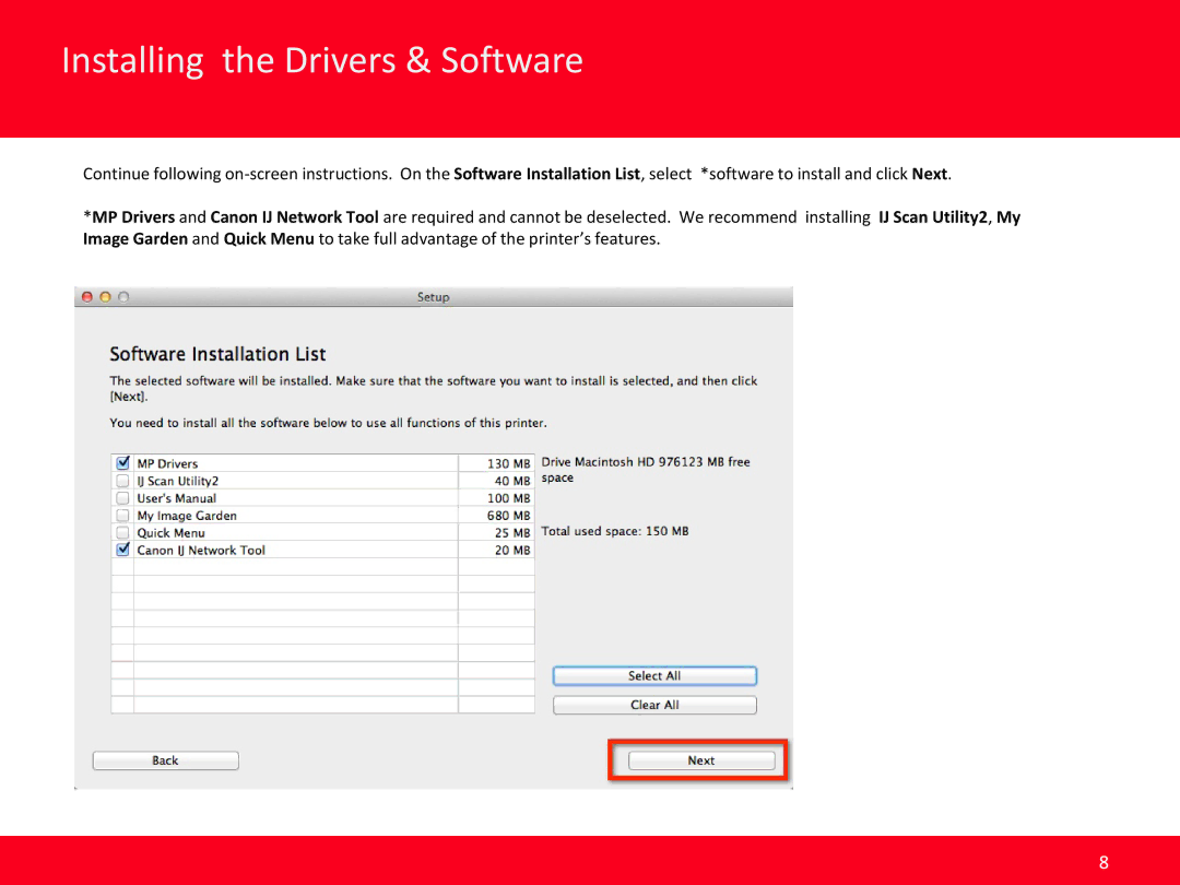 Canon PIXMA MG5520 manual Installing the Drivers & Software 