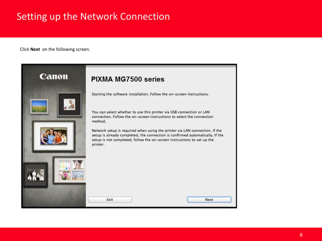 Canon PIXMA MG7520 manual Click Next on the following screen 