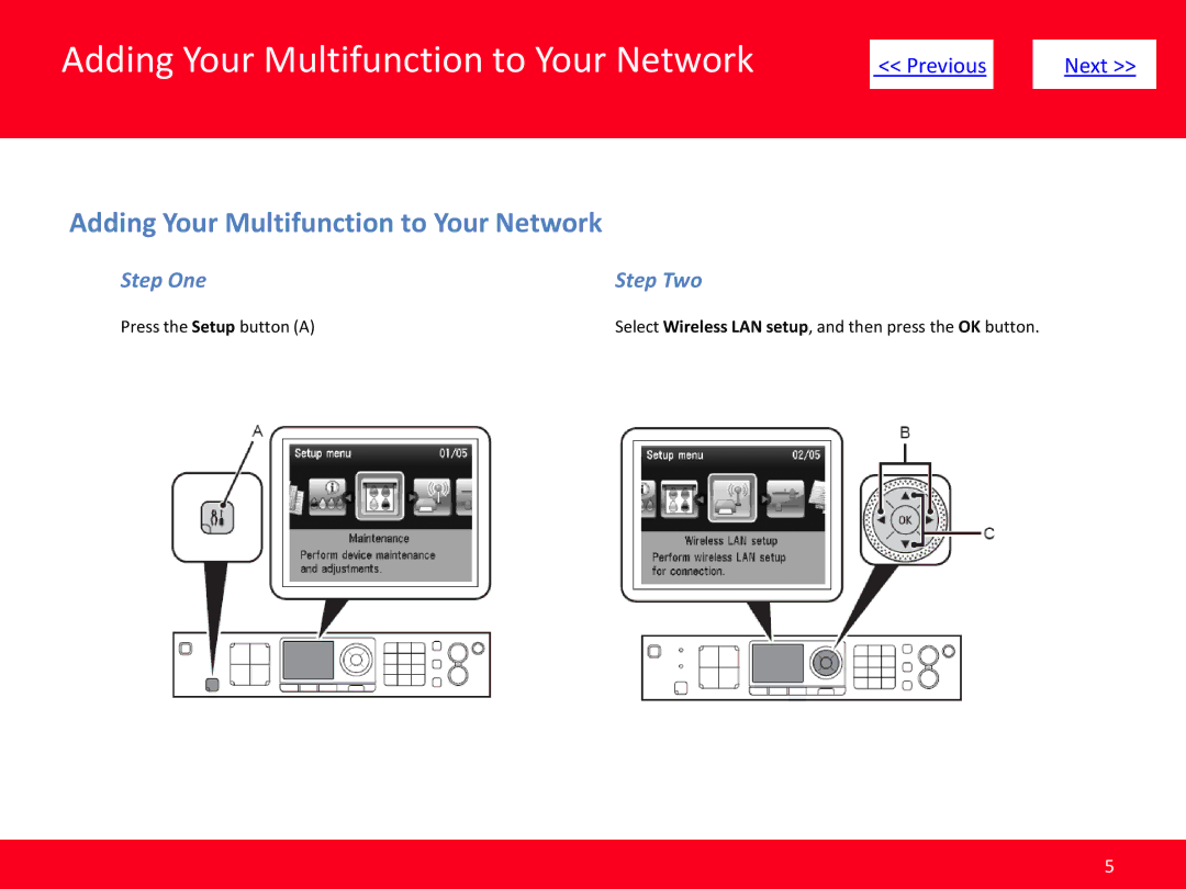 Canon PIXMA MX420 manual Adding Your Multifunction to Your Network, Step One Step Two 