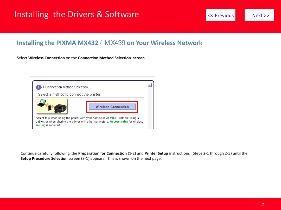 Canon pixma mx432/mx439 Installing the Drivers & Software, Installing the PIXMA MX432 / MX439 on Your Wireless Network 