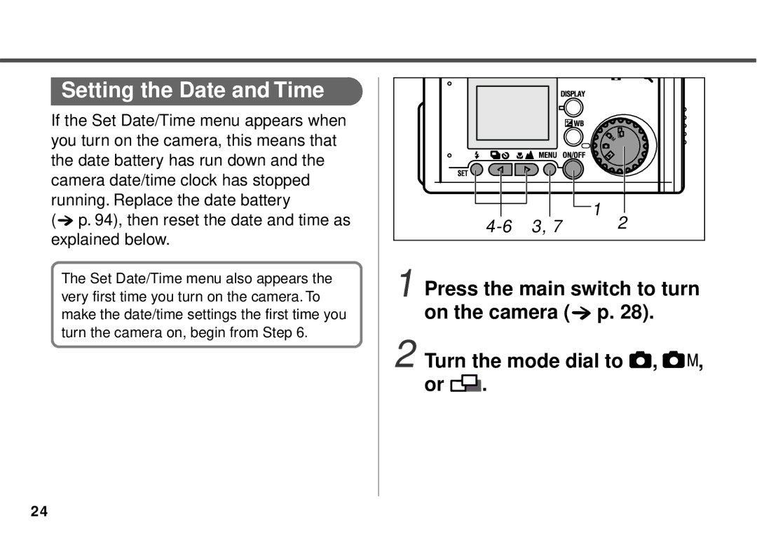 Canon PowerShot A10, PowerShot A20 manual Setting the Date and Time, 94, then reset the date and time as explained below 