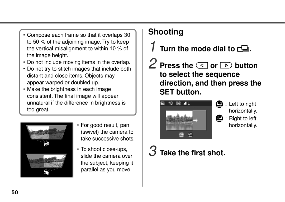 Canon PowerShot A10, PowerShot A20 manual Shooting, Take the first shot 