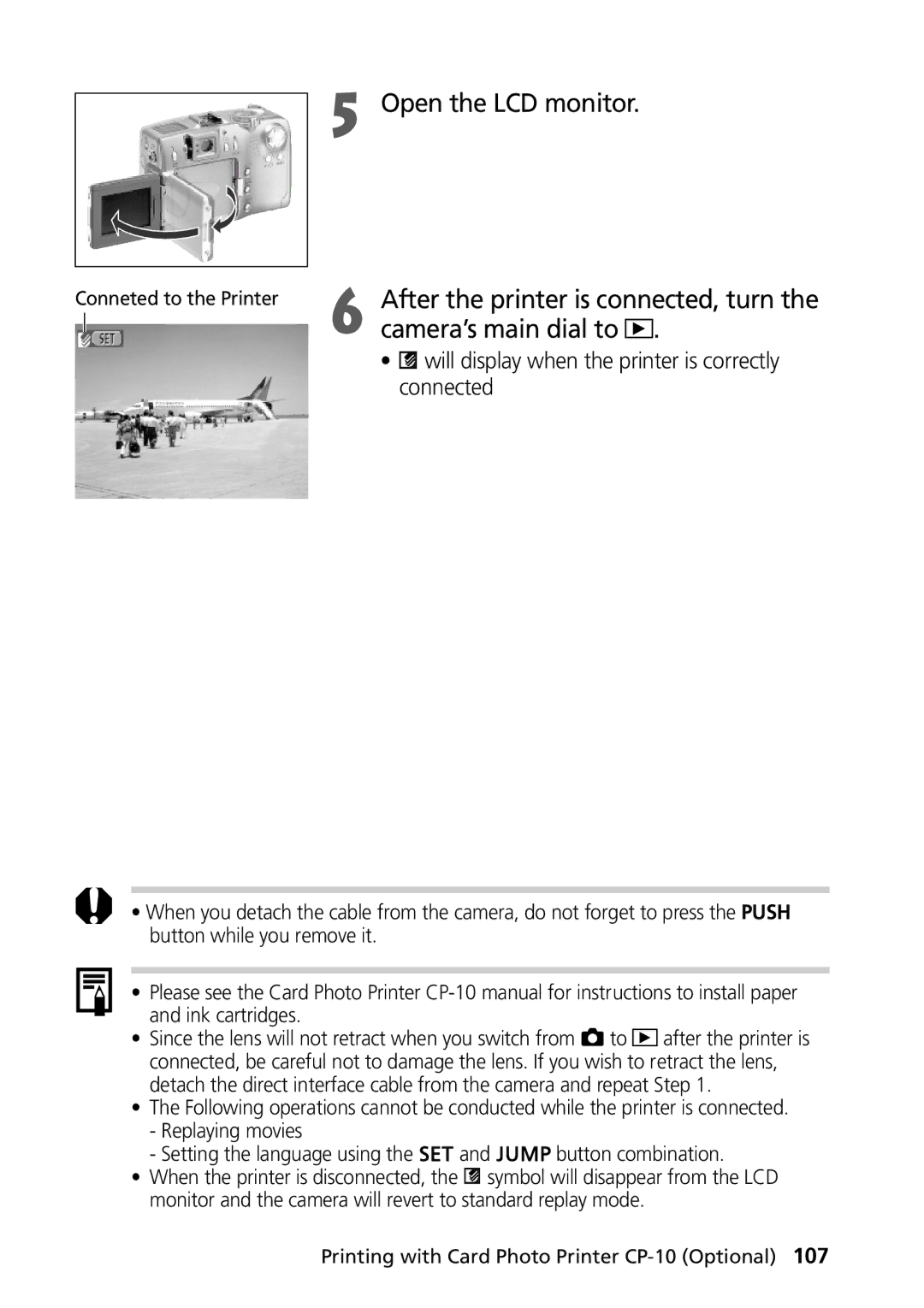 Canon PowerShot G2 manual After the printer is connected, turn, Camera’s main dial to 