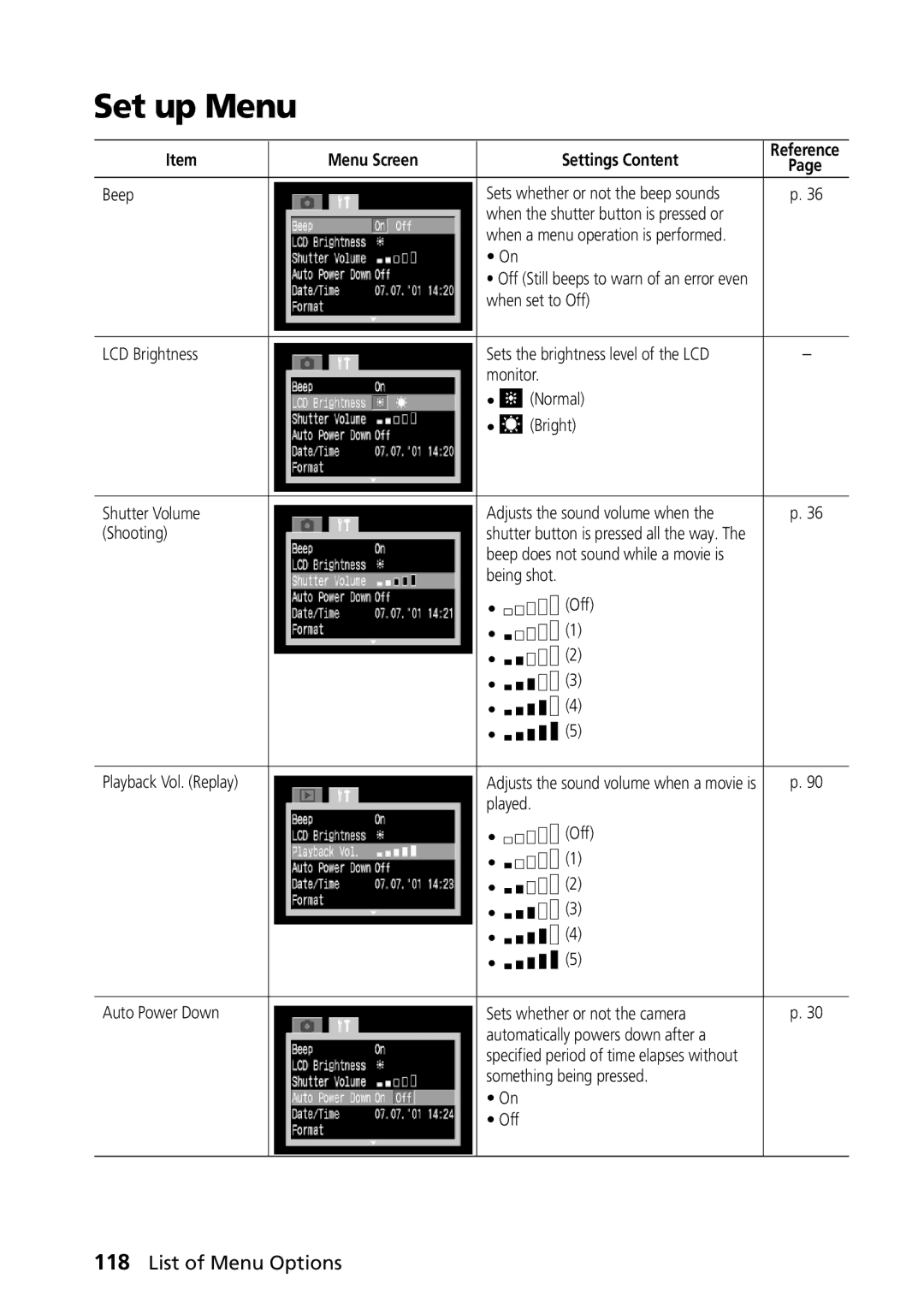 Canon PowerShot G2 manual Set up Menu, Beep 