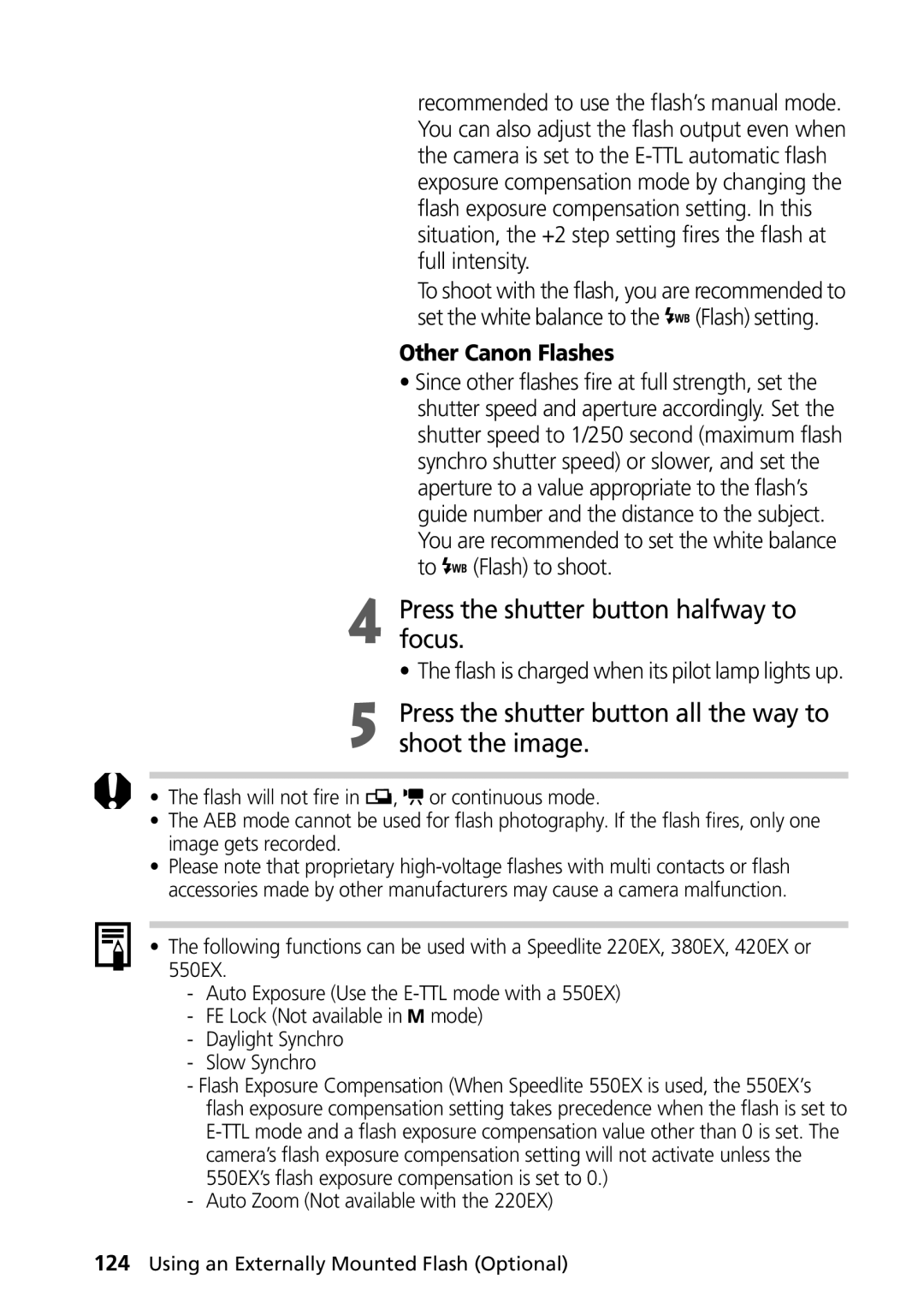 Canon PowerShot G2 Press the shutter button halfway to focus, Press the shutter button all the way to shoot the image 