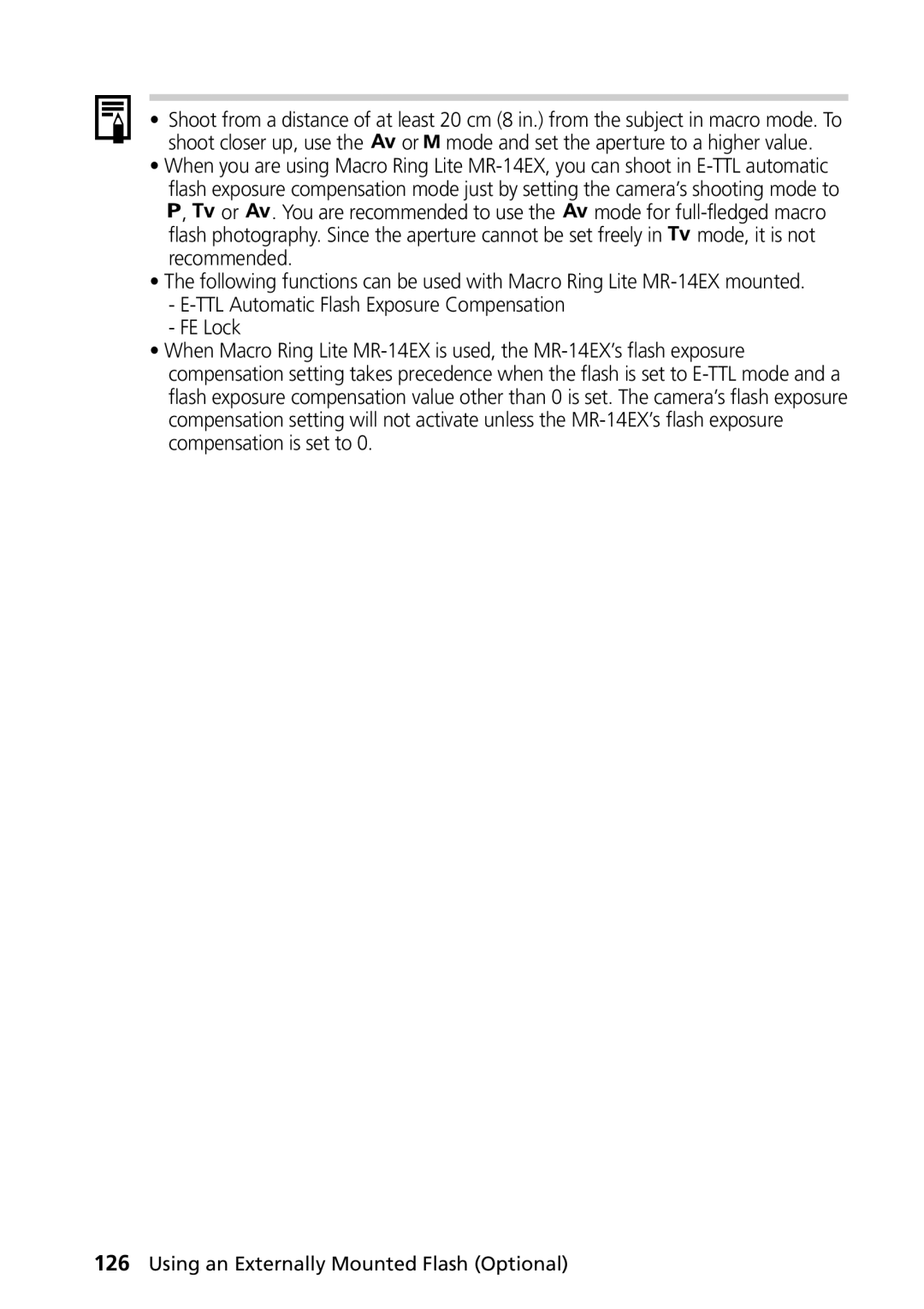 Canon PowerShot G2 manual Using an Externally Mounted Flash Optional 