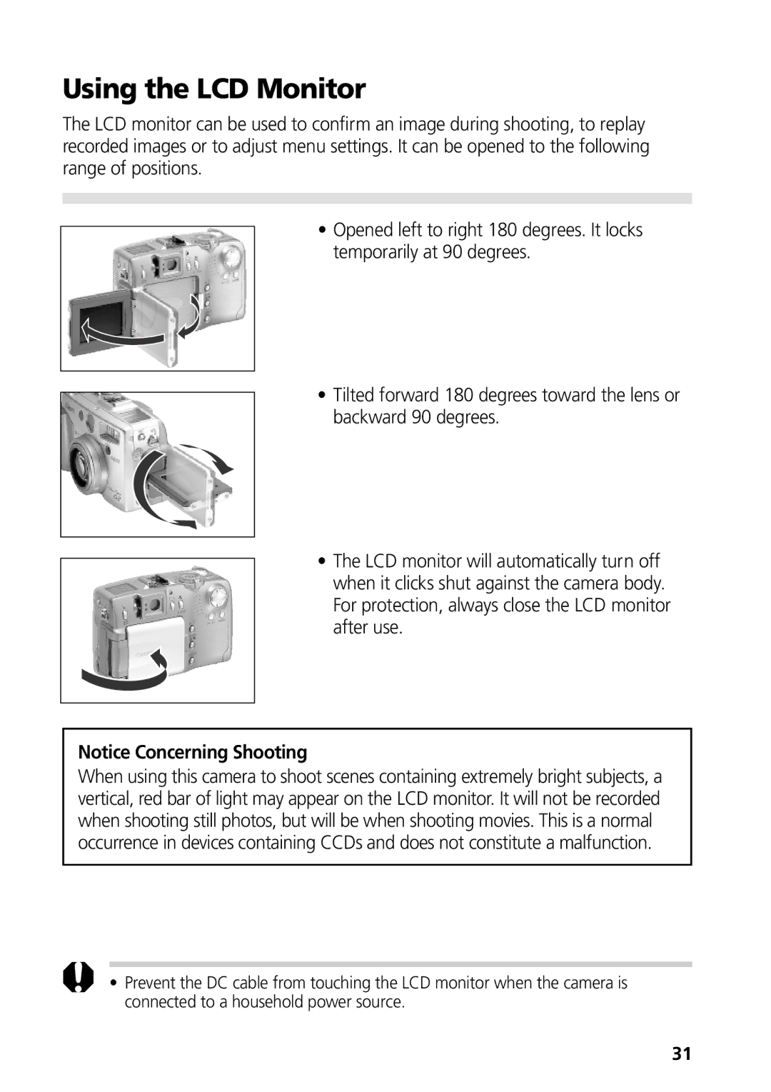 Canon PowerShot G2 manual Using the LCD Monitor 