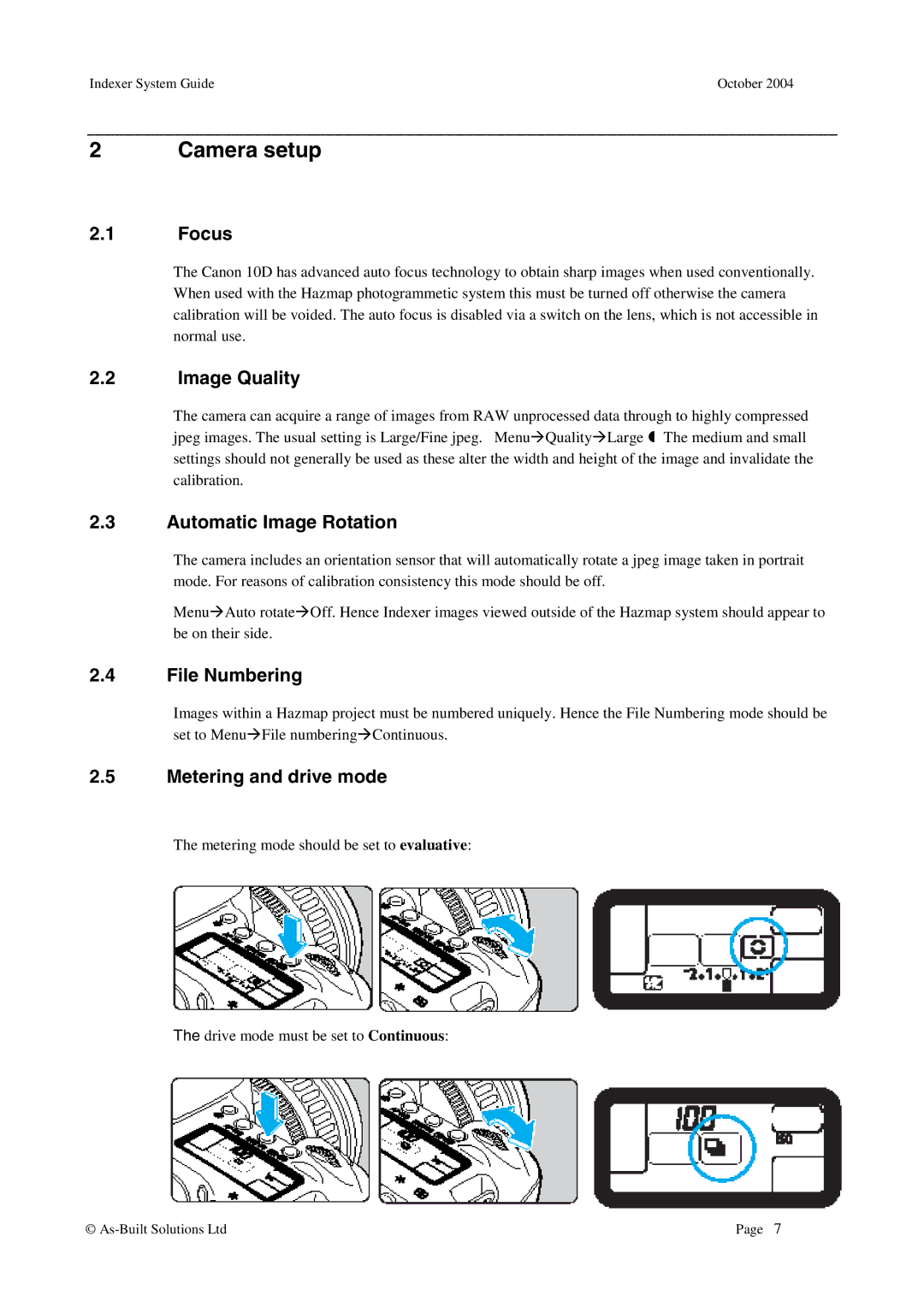 Canon Precision Panoramic Imaging System manual Focus, Image Quality, Automatic Image Rotation, File Numbering 