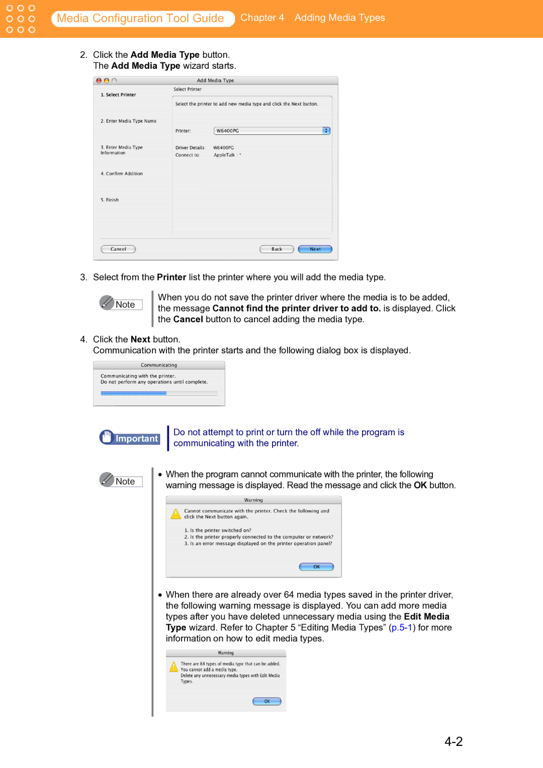 Canon Printer manual Media Configuration Tool Guide Adding Media Types 