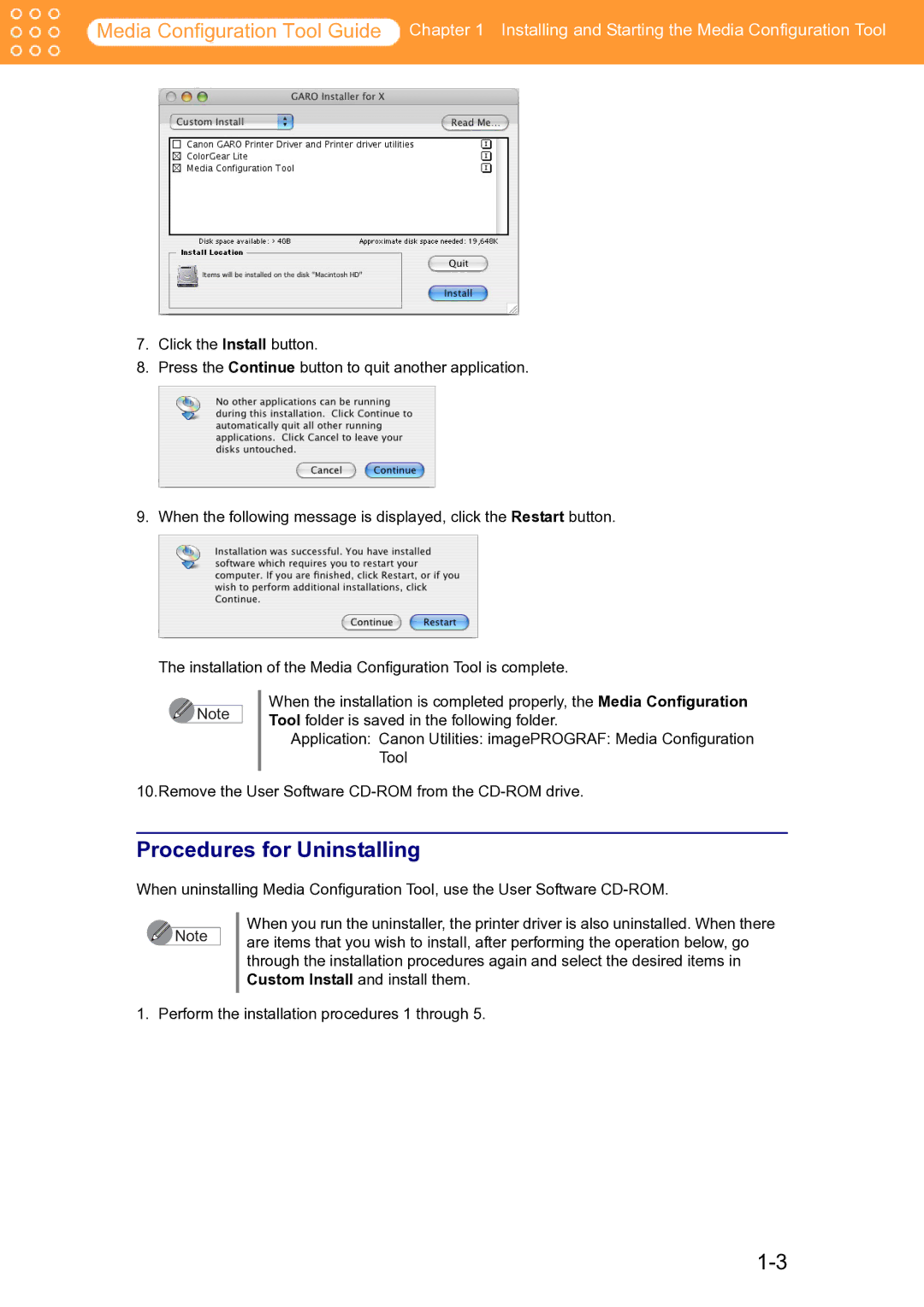 Canon Printer manual Procedures for Uninstalling 