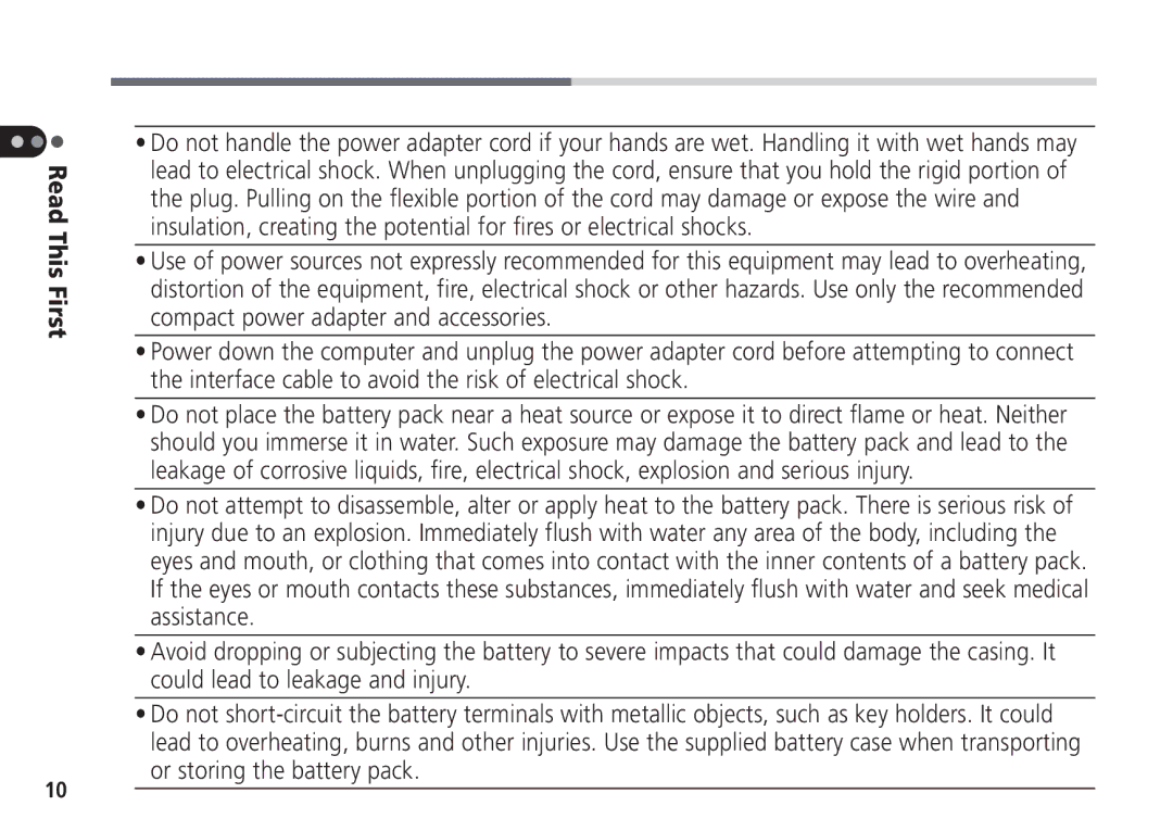 Canon Pro70 manual Read This First 