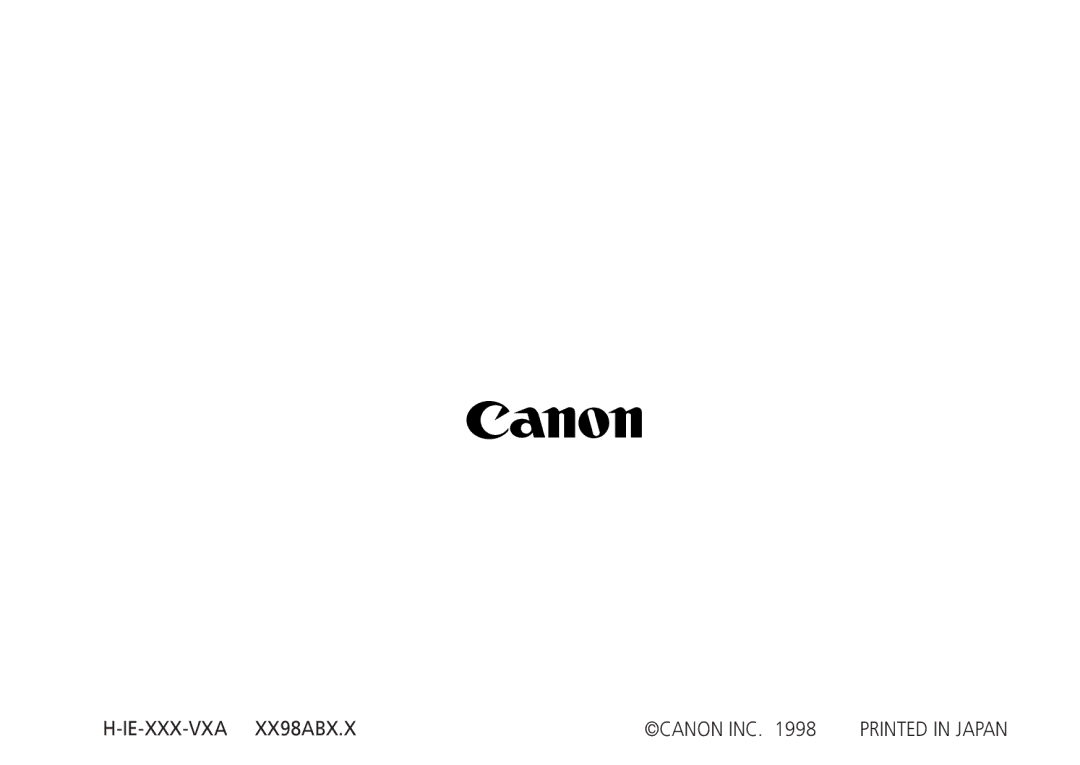 Canon Pro70 manual IE-XXX-VXA XX98ABX.X 