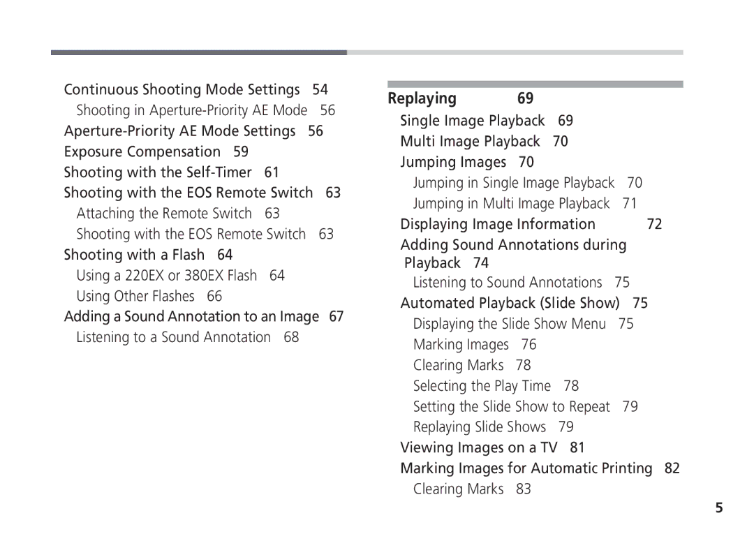 Canon Pro70 manual Replaying 