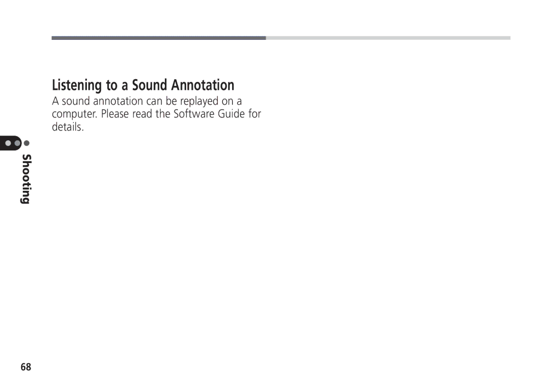 Canon Pro70 manual Listening to a Sound Annotation 