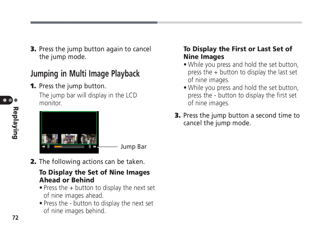 Canon Pro70 manual Jumping in Multi Image Playback, Press the jump button again to cancel the jump mode 